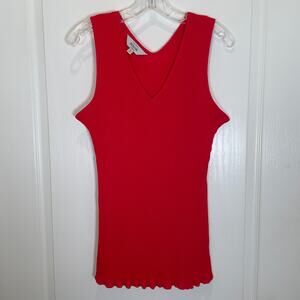 Misook Fuchsia Pink‎ Ribbed Tank Top Vneck Stretchy Basics Layering 1X